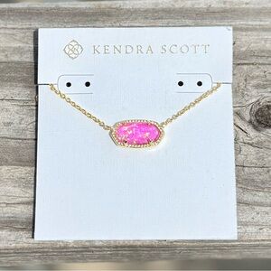 NWOT KS Elisa Necklace Bright Pink Kyocera Opal Gold w/KS box and KS bag